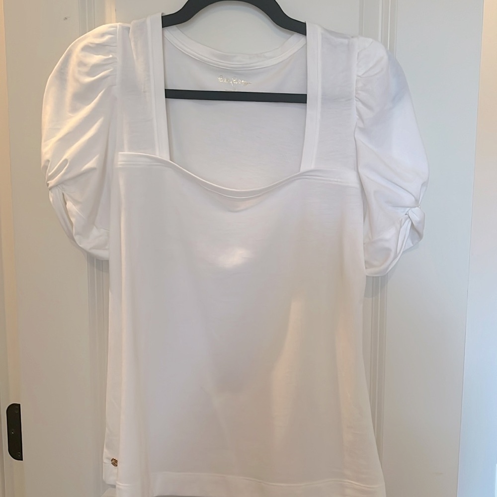 LILLY PULITZER cotton puff sleeve top